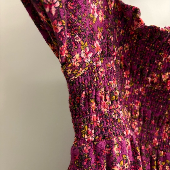 NEW Free People Printed Bohemian Boho Chic Dress Berry Combo XS 100% Cotton - Picture 4 of 14